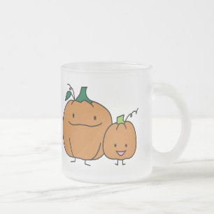 Pumpkin family parent child Thanksgiving Halloween Frosted Glass Coffee Mug