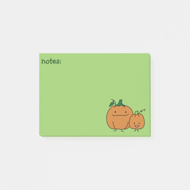 Pumpkin family parent child Thanksgiving Halloween Post-it Notes (Front)