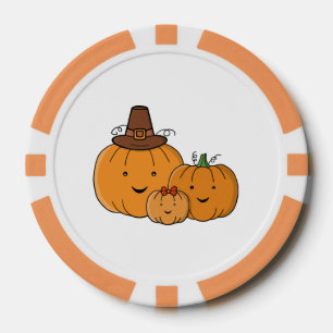 Pumpkin Family Poker Chips