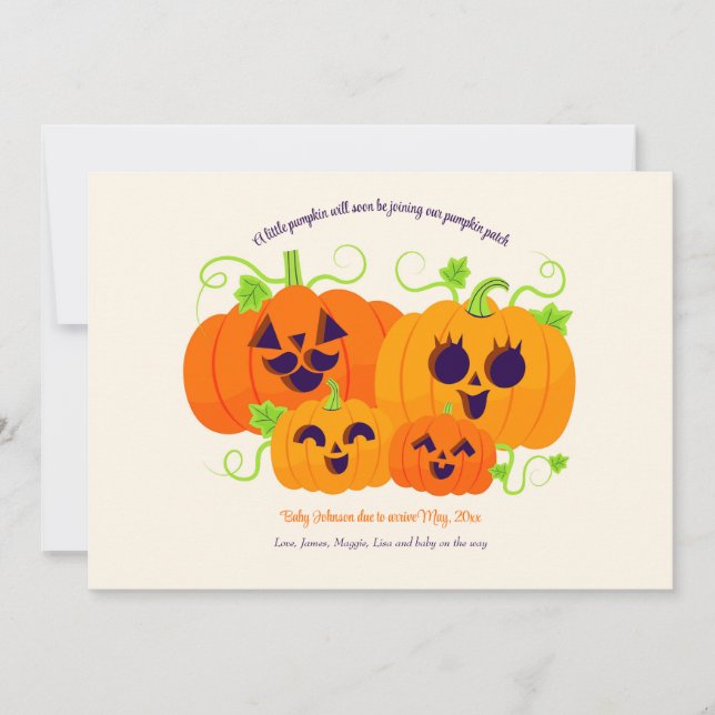 Pumpkin Family Pregnancy Announcement (Front)