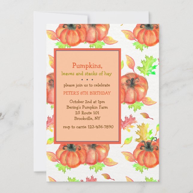 Pumpkin Fare Invitation (Front)