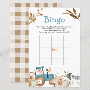 Pumpkin Farm Animal Tractor Floral Bingo Games