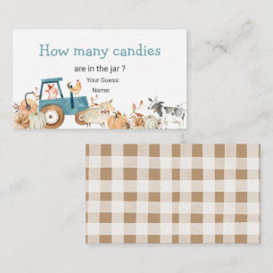 Pumpkin Farm Animal Tractor How Many Candies Enclosure Card
