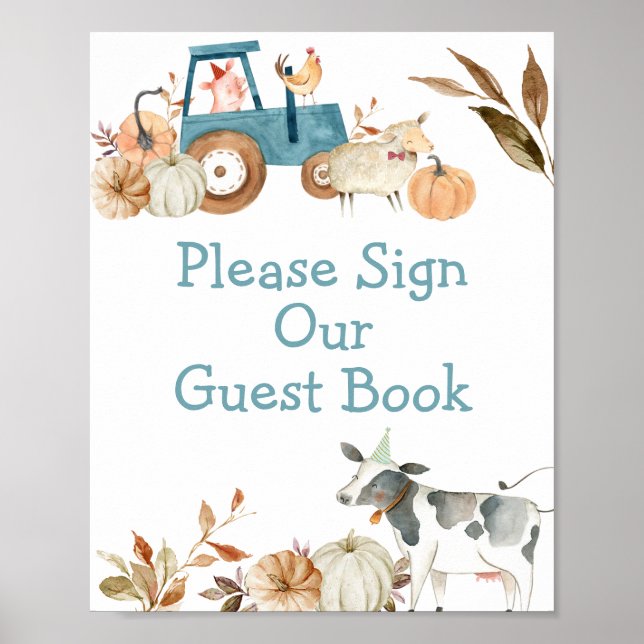 Pumpkin Farm Animal Tractor Please Sign our Guest (Front)