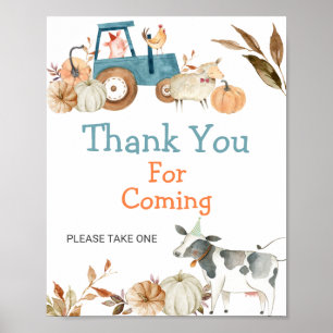 Pumpkin Farm Animal Tractor Thank you for coming Poster