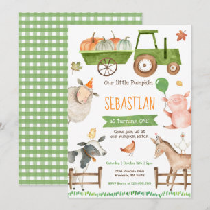 Pumpkin Farm Birthday Invitation Fall Farm Party