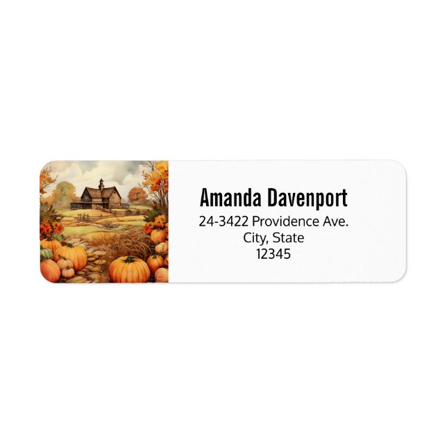 Pumpkin Farm Fall Harvest Thanksgiving Address (Front)