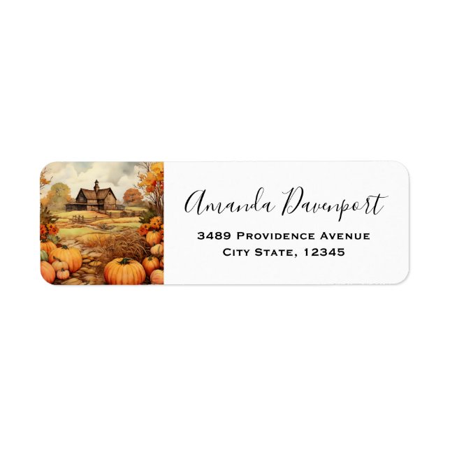 Pumpkin Farm Fall Harvest Thanksgiving Address (Front)