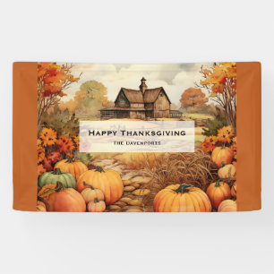 Pumpkin Farm Fall Harvest Thanksgiving Banner