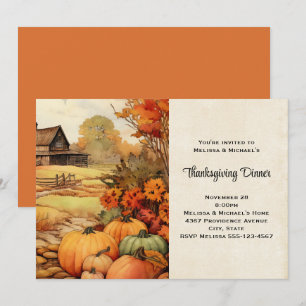 Pumpkin Farm Fall Harvest Thanksgiving Invitation
