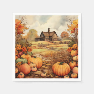 Pumpkin Farm Fall Harvest Thanksgiving Napkin
