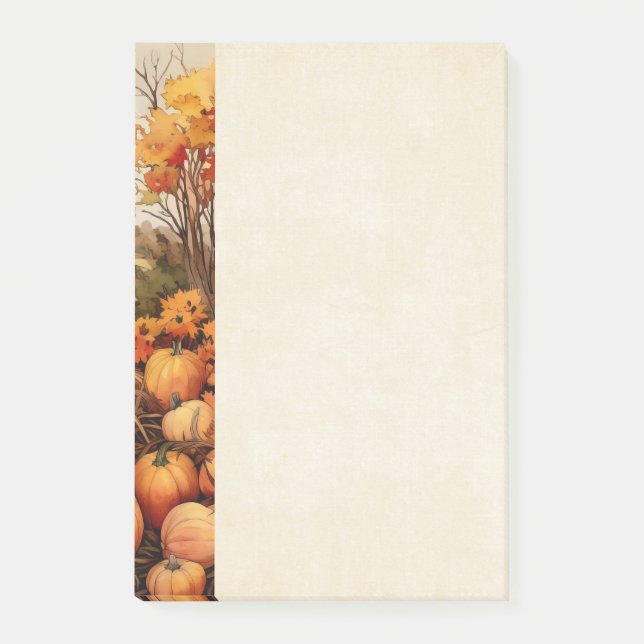 Pumpkin Farm Fall Harvest Thanksgiving Post-it Notes (Front)