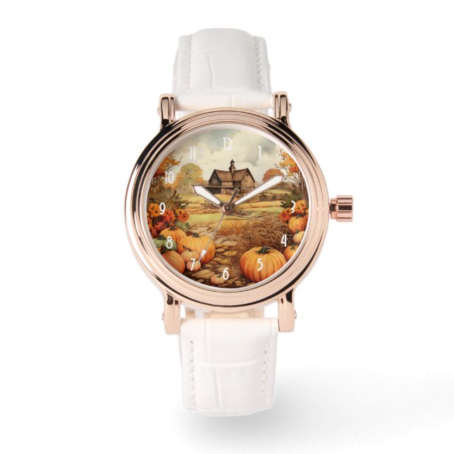 Pumpkin Farm Fall Harvest Thanksgiving Watch (Front)