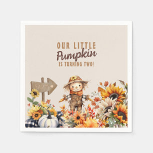Pumpkin Farm Sunflower Birthday Napkin