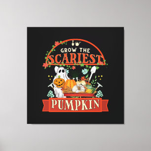 Pumpkin Farmer Halloween Canvas Print