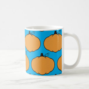 Pumpkin Faux Embroidery Print Pattern Coffee Mug