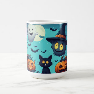 Pumpkin Filled Halloween Night Scene 🌕 Coffee Mug