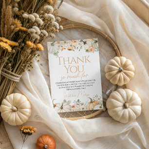 Pumpkin First Birthday Thank You Card