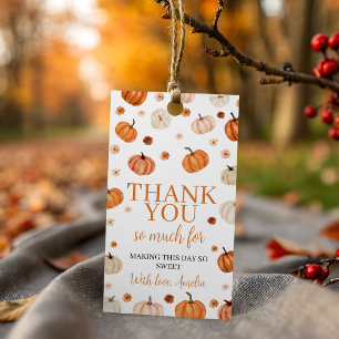 Pumpkin First Birthday Thank You Tag