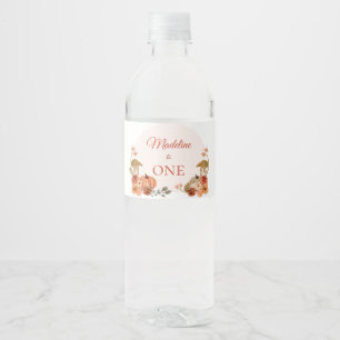 Pumpkin First Birthday Water Bottle Label