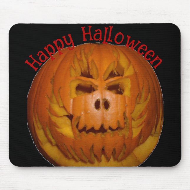 Pumpkin, Flaming Skull Mouse Mat (Front)