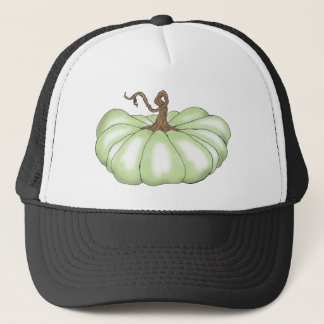 pumpkin flat green trucker hat