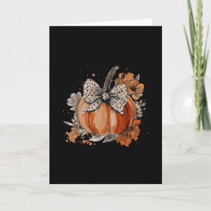 Pumpkin Floral Autumn Fall Season Wildflower Thank Card