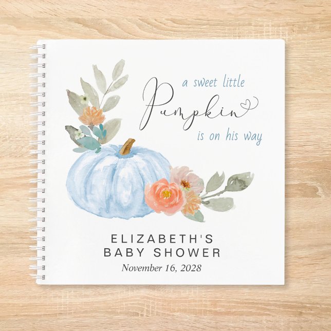 Pumpkin Floral Baby Boy Shower Guest Book (Creator Uploaded)