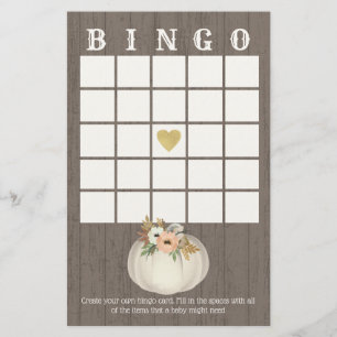 Pumpkin Floral Bingo