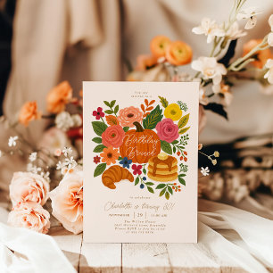Pumpkin Floral Birthday Brunch Invitation Fall
