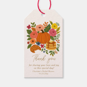 Pumpkin Floral Bridal Shower Thank You Tag