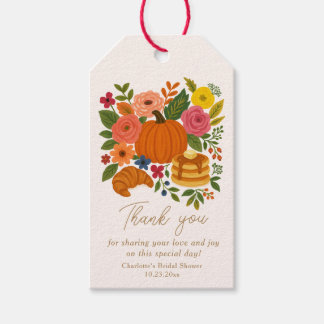 Pumpkin Floral Bridal Shower Thank You Tag