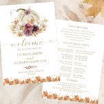 Pumpkin Floral Fall Wedding Ceremony Program Invitation<br><div class="desc">A simple chic wedding ceremony order of service program. Easy to personalise with your details. Check the collection for matching items. CUSTOMIZATION: If you need design customisation,  please get in touch with me via chat; if you need information about your order,  shipping options,  etc.,  please contact Zazzle support directly.</div>