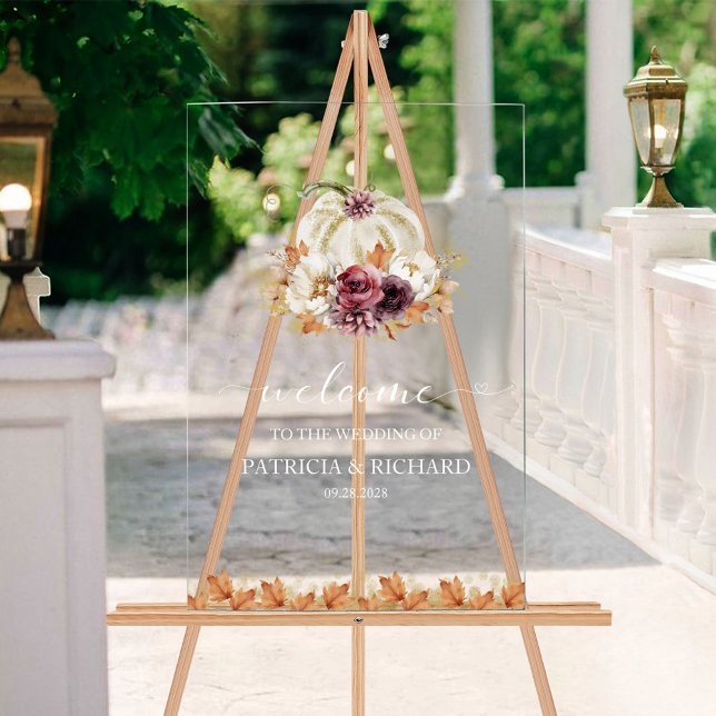 Pumpkin Floral Fall Wedding Welcome Sign (Creator Uploaded)