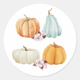 Pumpkin Floral Thanksgiving Fall Sticker