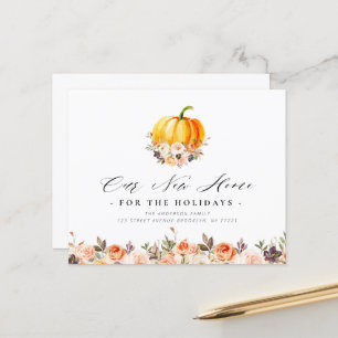 pumpkin floral thanksgiving moving announcement