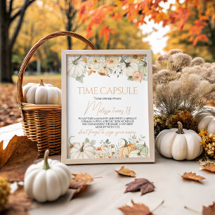 Pumpkin Floral Time Capsule Sign