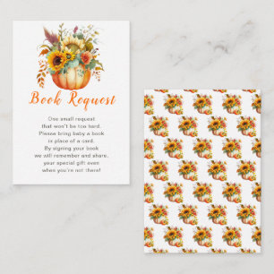 Pumpkin Flower Bouquet Baby Shower Book Request Enclosure Card