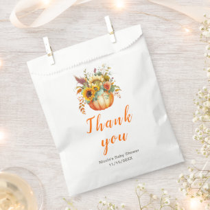 Pumpkin Flower Bouquet Baby Shower Favour Bags