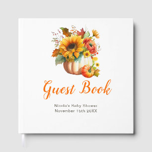 Pumpkin Flower Bouquet Baby Shower Guest Book