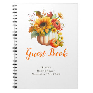 Pumpkin Flower Bouquet Baby Shower Guest Book