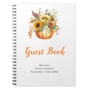 Pumpkin Flower Bouquet Bridal Shower Guest Book