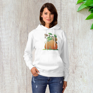 Pumpkin Flowers And Bees Hoodie
