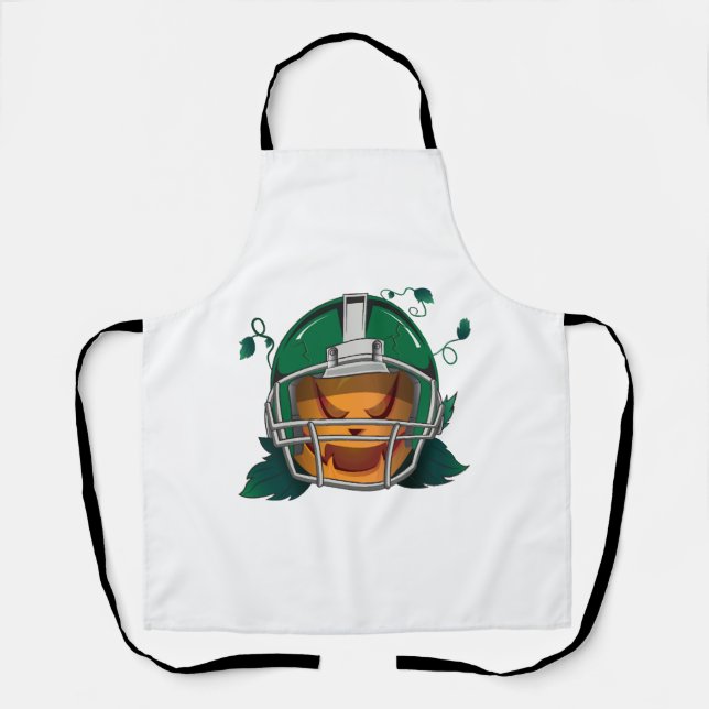 pumpkin football halloween apron (Front)
