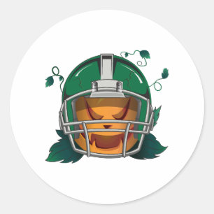 pumpkin football halloween classic round sticker