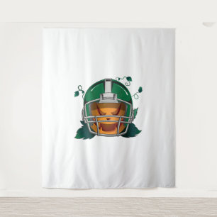 pumpkin football halloween tapestry