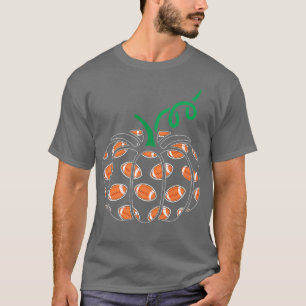 Pumpkin Football Lazy Halloween Costume Cool Sport T-Shirt