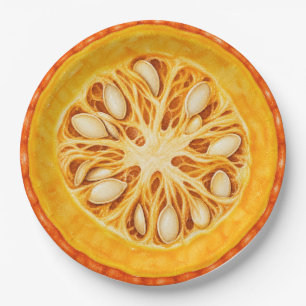 Pumpkin for Friends Giving Thanksgiving Paper Plate