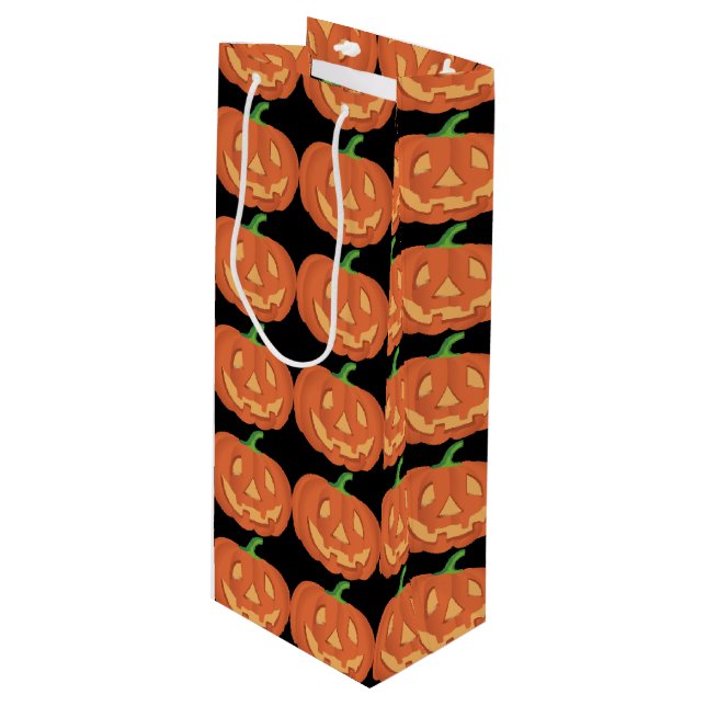 Pumpkin for Halloween 1 Wine Gift Bag (Front Angled)