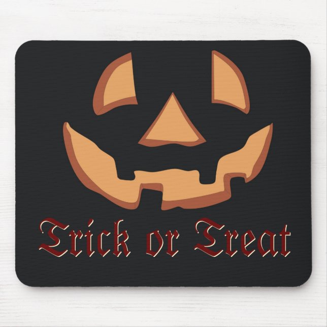 Pumpkin for Halloween in Black Mouse Pad (Front)